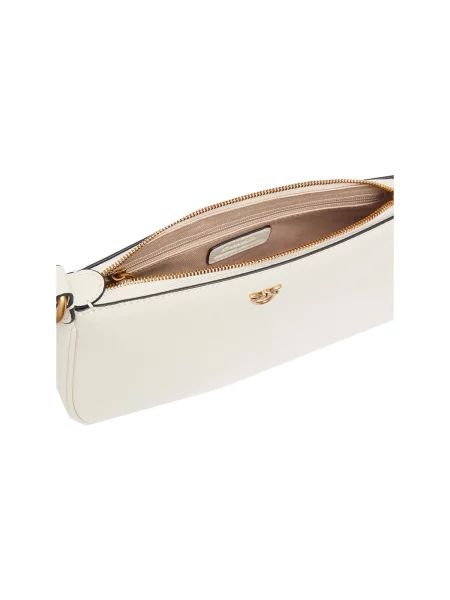 Geantă PINKO Half Moon Baguette Mini AI PLTT Écru alb