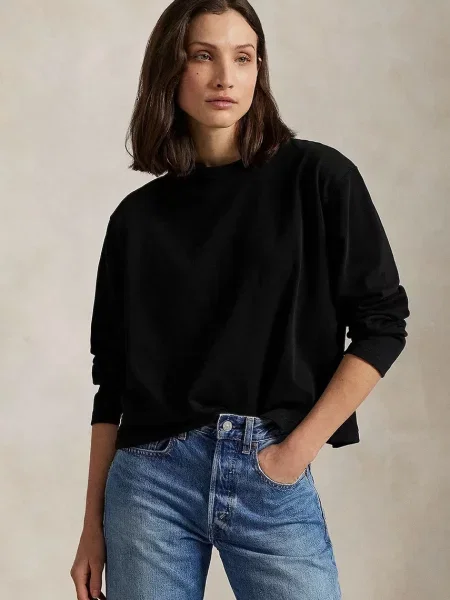 Блуза с дълги ръкави Polo Ralph Lauren черно