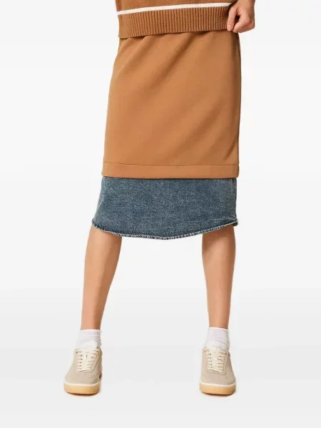 Fustă midi Twinset până la genunchi maro