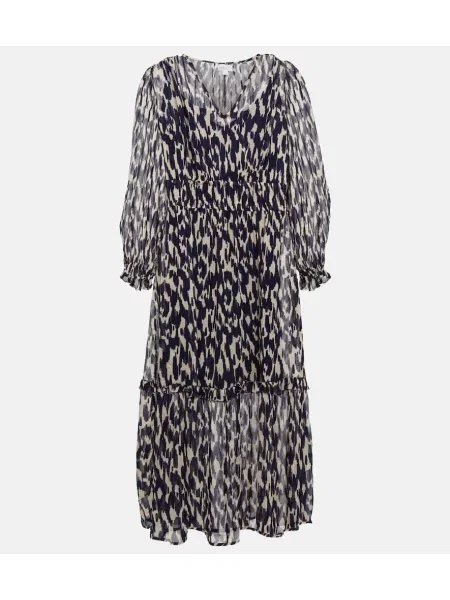 Zamatové midi šaty Velvet s potlačou po kolená