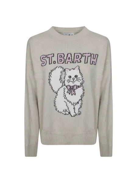 Sweter Mc2 Saint Barth wełniany beżowy
