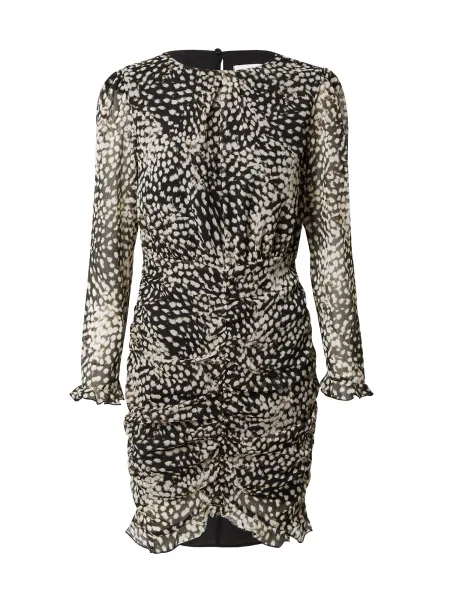 TOPSHOP Rochie brocart / negru / natural alb