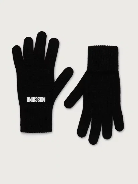 Moschino mănuși pentru femei cu amestec de lână negru