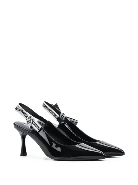 Nyitott sarkú körömcipő Karl Lagerfeld fekete