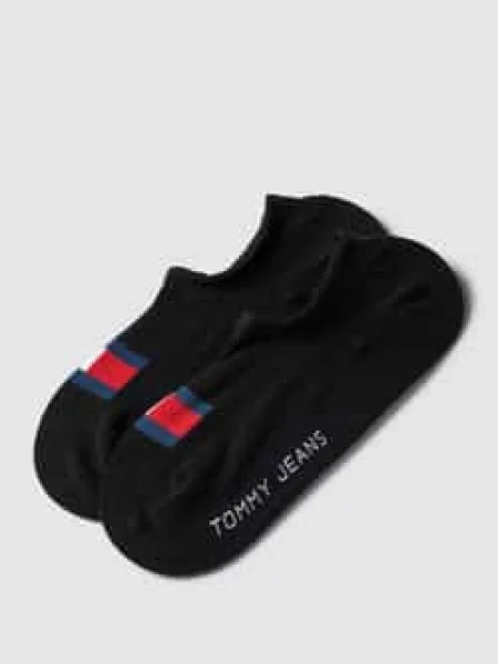 Skarpetki stopki z nadrukiem z logo w zestawie 2 szt. Tommy Hilfiger czarne