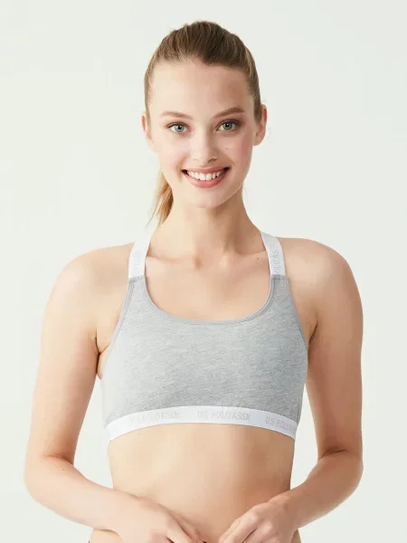 Меланжеве поло U.s. Polo сіре