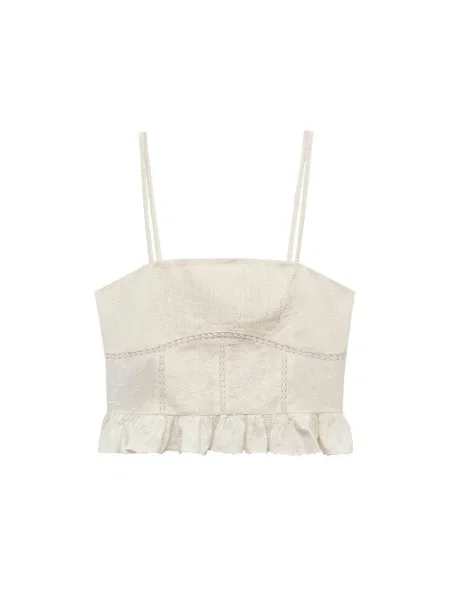 MANGO Top Perla amestacat alb