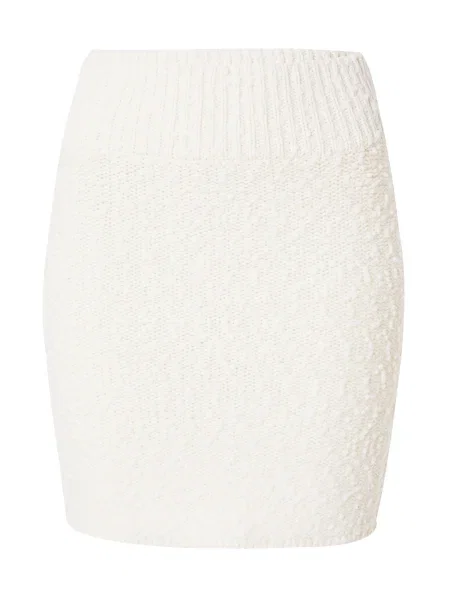 Oval Square Fustă natural alb