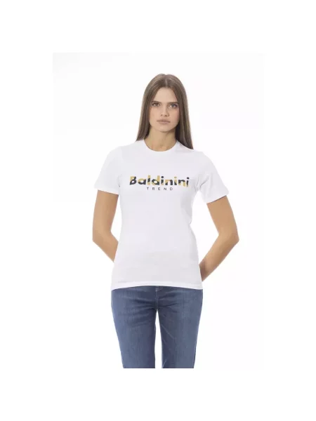 Koszulka Baldinini z krótkim rękawem z logo biała