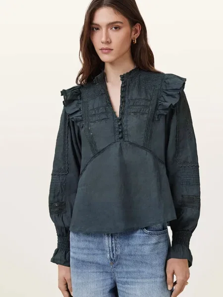 Bluză Allsaints albastru