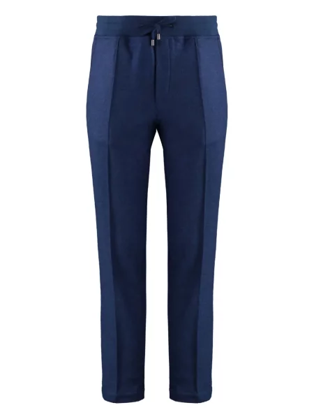 Pantaloni Moorer din piele albastru