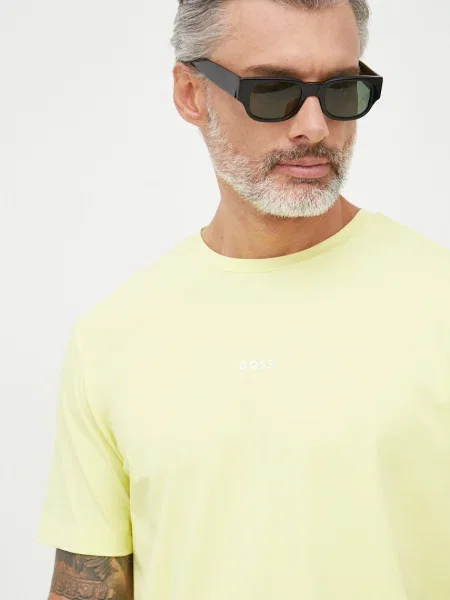 BOSS tricou Boss Casual barbati alb neted portocaliu