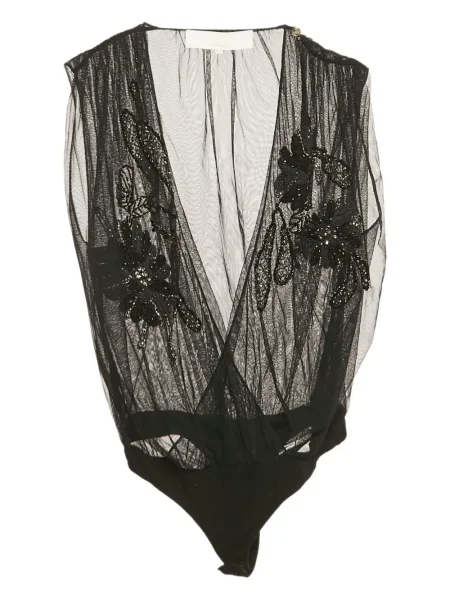 Body Elisabetta Franchi cu model floral negru
