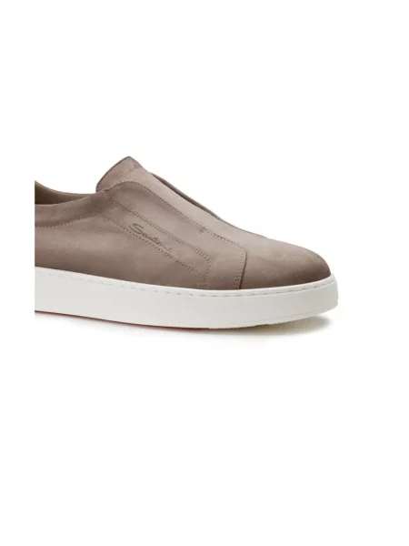 Sneakersy Santoni skórzane wsuwane beżowe