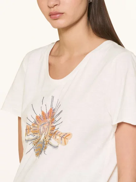 Koszulka Mos Mosh z cekinami beżowa