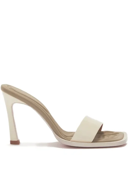 Papuci tip mules The Attico din piele alb