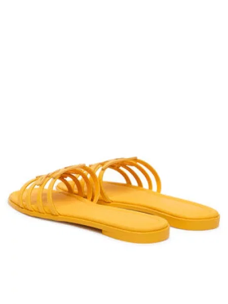 Tommy Hilfiger Natikači Th Script Flat Mule Lth rumena