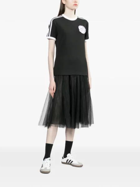 Fustă Adidas cu autograf cu dungi din tul negru