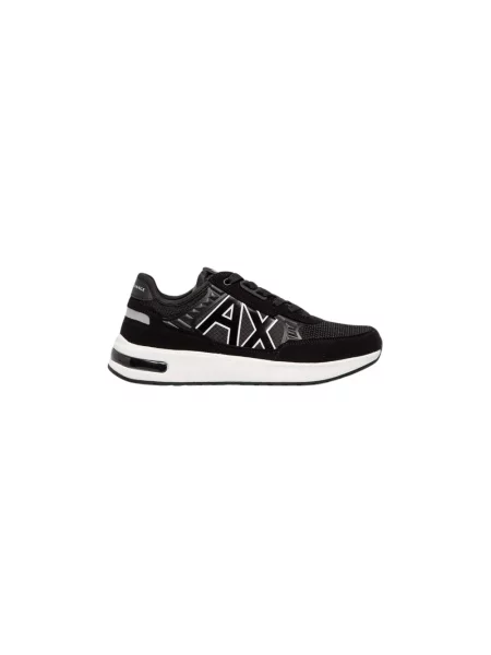 Sneakersy Armani Exchange w miejskim stylu skórzane czarne