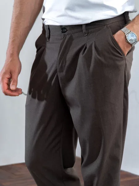 Штани повсякденні TeamV віскоза/поліестер коричневий