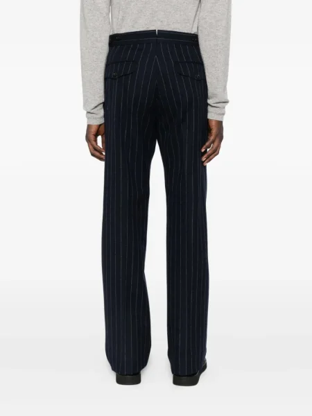 Pantaloni Tom Ford de lână cu dungi albastru