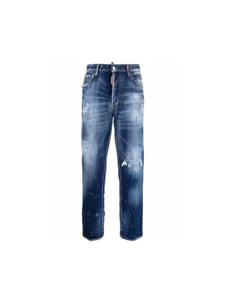 Jeansy boyfriendy Dsquared2 niebieskie