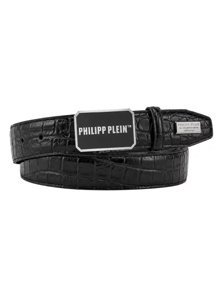 Pasek Philipp Plein skórzany czarny