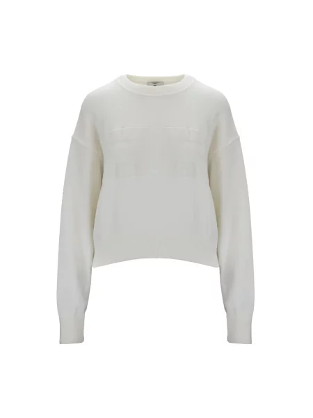 Sweter Elisabetta Franchi o skróconej długości biały
