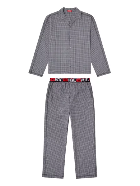 Pijamale Diesel în carouri gri
