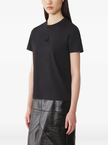 Tricou Lanvin cu broderie din jerseu negru
