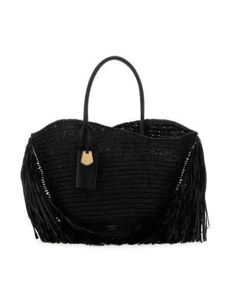 Shopperka Salvatore Ferragamo skórzana czarna
