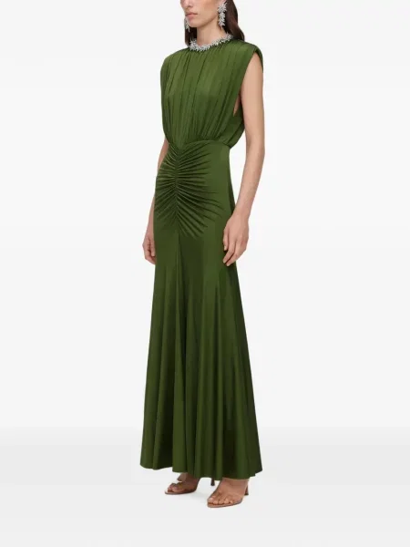 Rochie maxi Self-portrait din jerseu verde