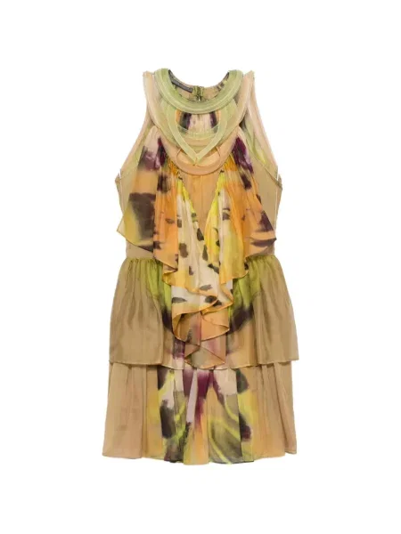 Rochie mini Alberta Ferretti cu imagine cu imprimeu abstract verde