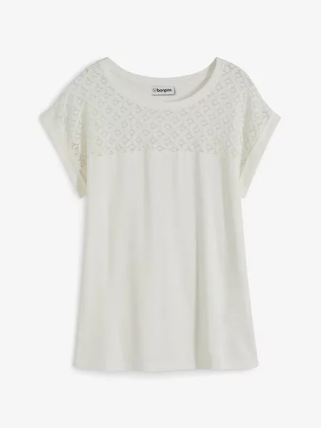 T-shirt z miękkiej mieszanki biała