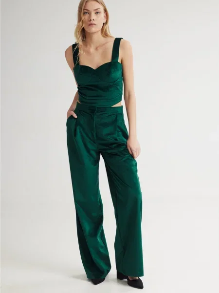 Pantaloni Scarlet închis verde