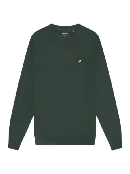 Sweter Lyle & Scott z okrągłym dekoltem zielony