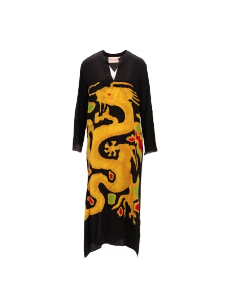 Sukienka maxi Valentino Garavani wełniana czarna