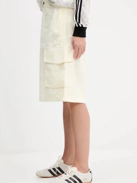 Шорти adidas Originals Cargo Jorts однотонні висока посадка бежевий