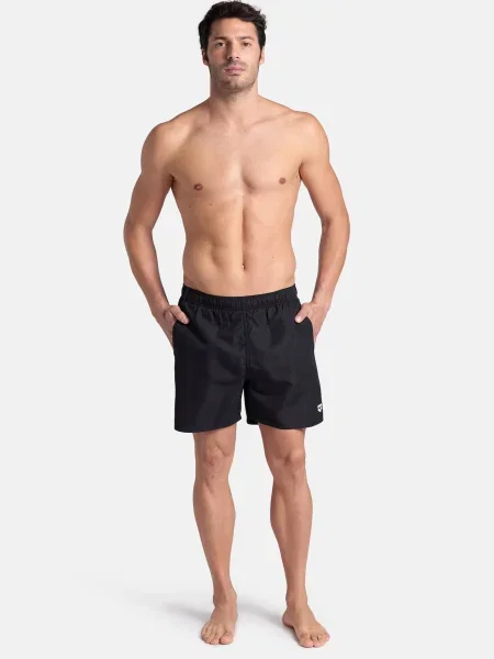 Pánske plavecké šortky arena Fundamentals Boxer R black/white biela