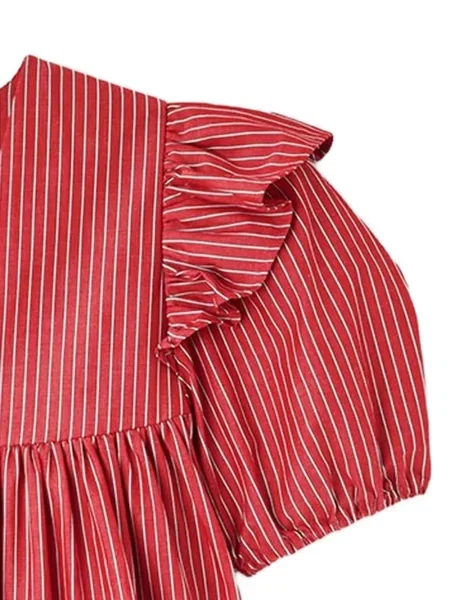 Rochie mini Ganni cu volane roșu