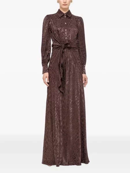 Rochie Nissa cu imagine cu model leopard maro