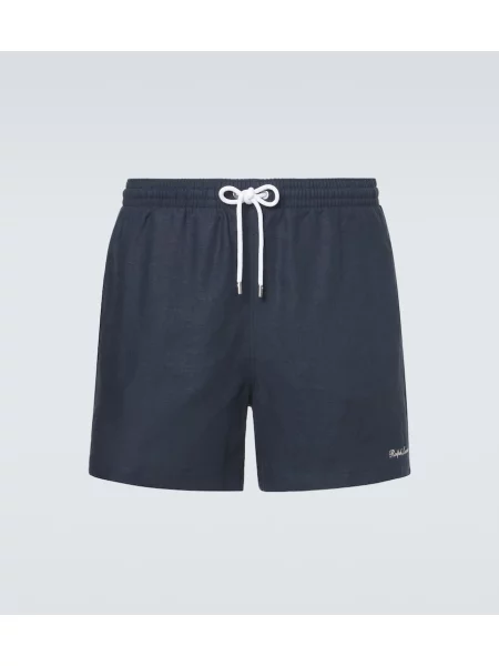Lanene plavalne hlačke Ralph Lauren Purple Label modra