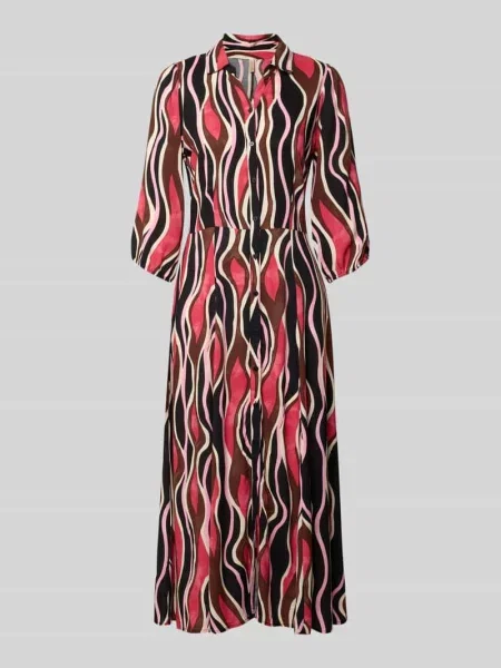 Sukienka midi z czystej o kroju regular fit model „Cammi” Soyaconcept różowa