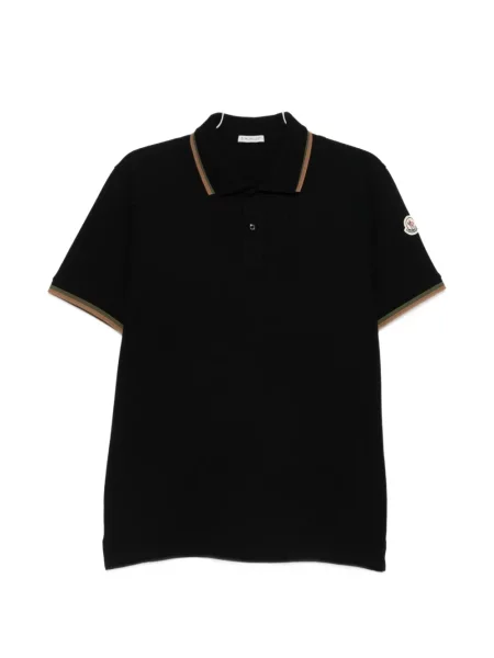 Tricou polo Moncler cu autograf negru