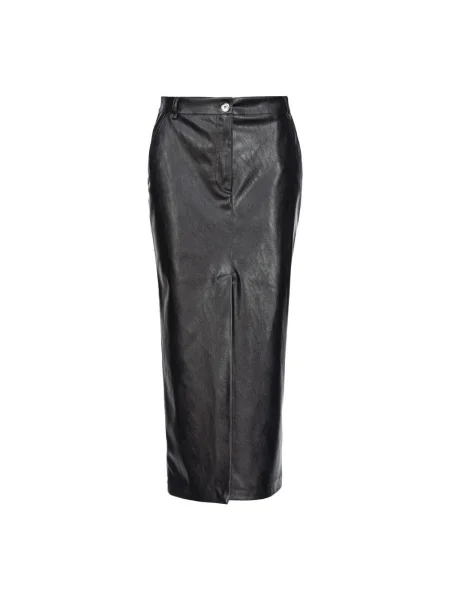 Spódnica skórzana Pinko czarna
