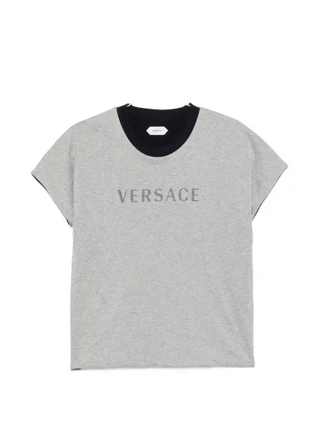 Reversibil tricou Versace cu imagine gri