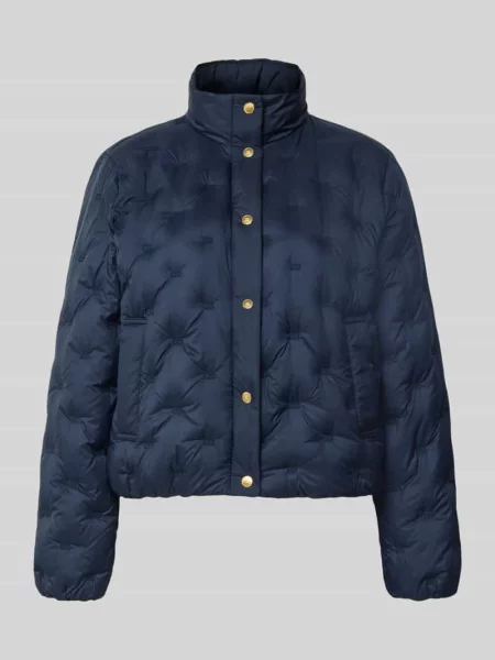 Kurtka puchowa o kroju regular fit z wyhaftowanym logo Tommy Hilfiger granatowa