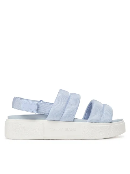Сандали Tommy Jeans FLATFORM SANDAL с платформа синьо