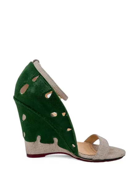 Sandale Charlotte Olympia cu pană verde