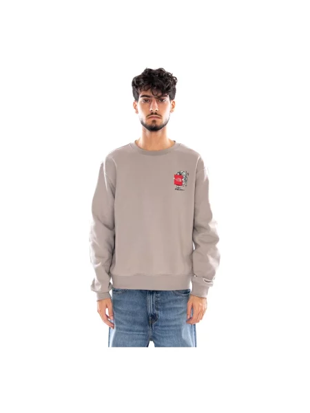 Bluza w kroju relaxed fit z mieszanki bawełny z detalem z logo The North Face beżowa